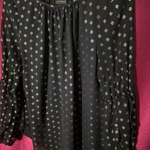 Nordstrom Black Top with Gold Accents